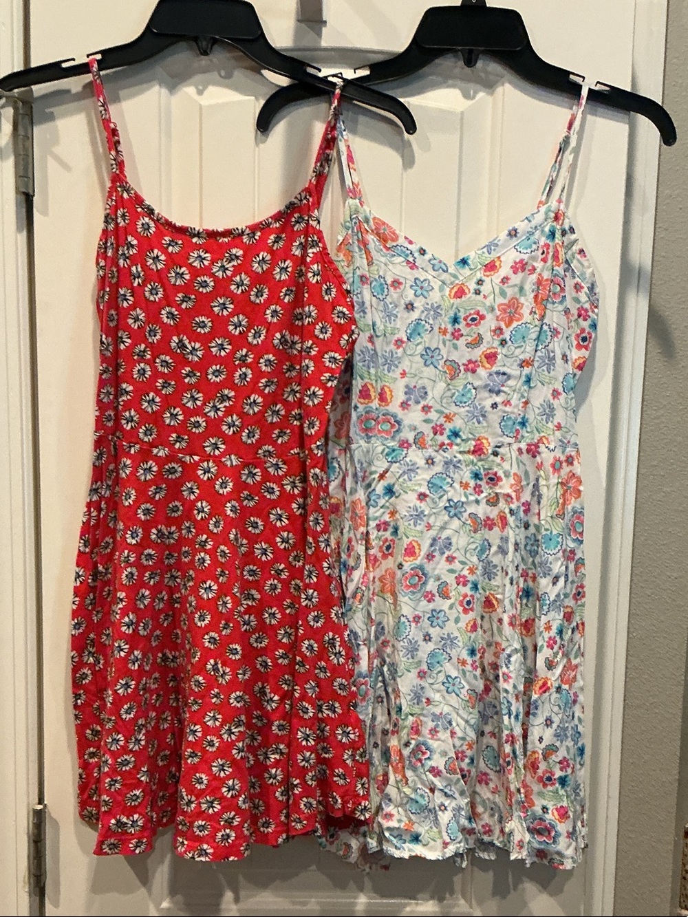 Cotton On Red Daisy Slip Dress & Cotton On White Floral Slip Dress